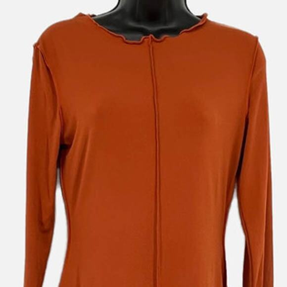 ASOS Flounce Mini Dress with Seam Detail in Burnt Orange Size 8 - Picture 2 of 12